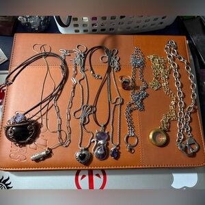 Silver and Gold Pendant Necklace Set